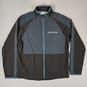 Rhone X Peleton Jacket Mens Medium Tech Terry Full Zip #100047 Teal Performance